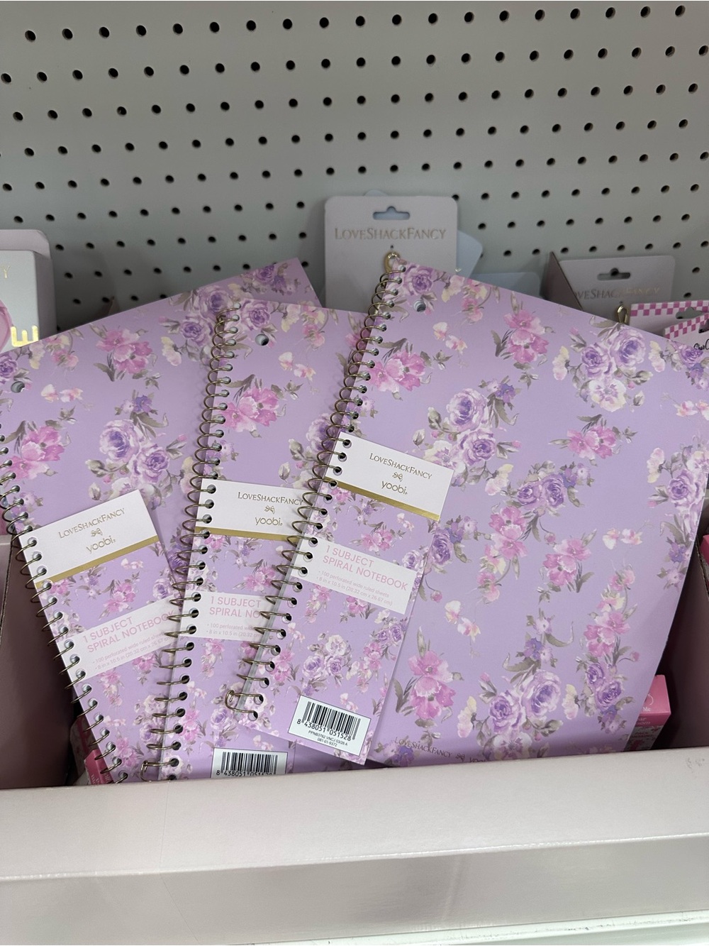 LoveShackFancy x Yoobi Purple Lavender Floral Spiral Notebooks
